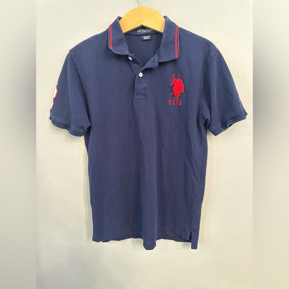 U.S. Polo Assn. Blue and Red Polo Shirt